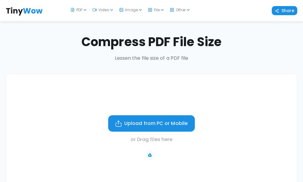 Screenshot of Compress PDF