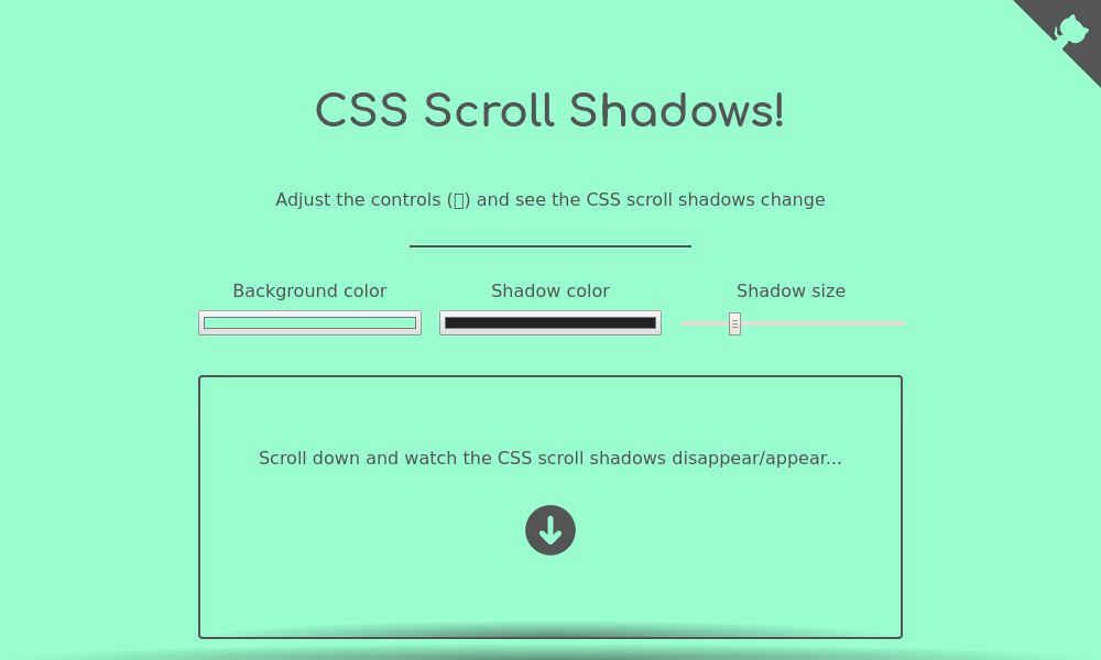 Screenshot of CSS Scroll Shadows