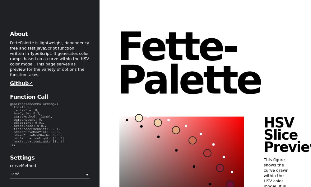 Screenshot of Fette­Palette