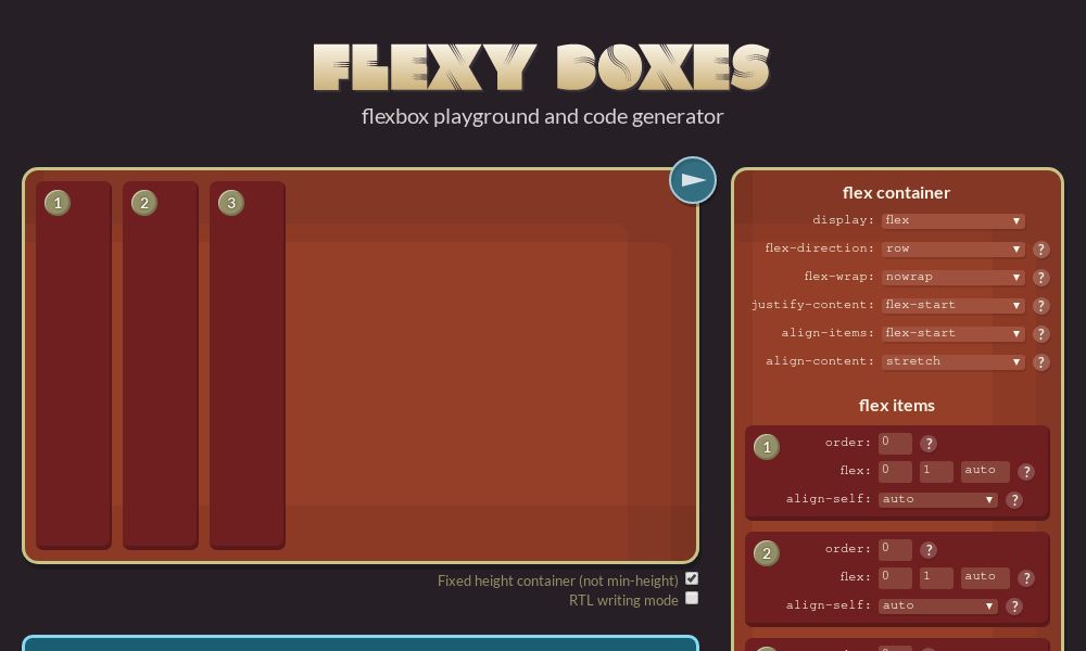Screenshot of Flexy Boxes