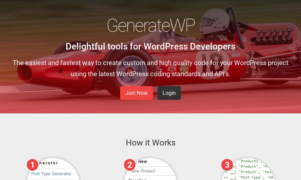 Screenshot of GenerateWP.com