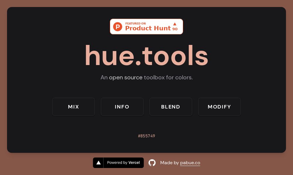 Screenshot of hue.tools