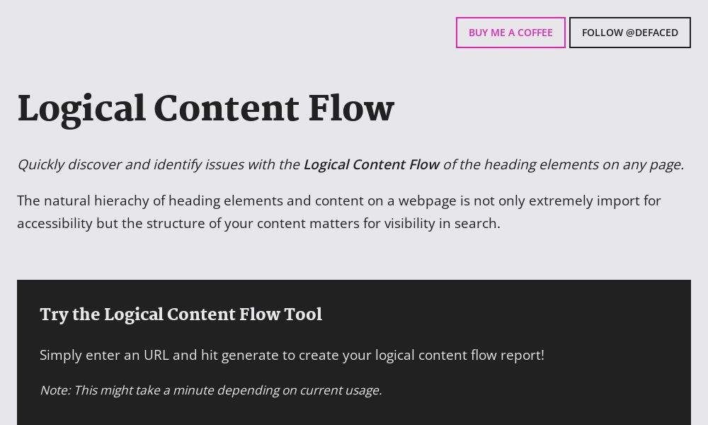 Screenshot of Logical Content Flow