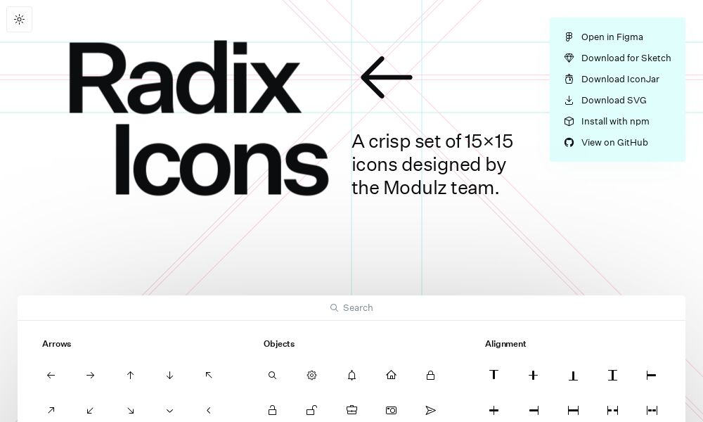 Screenshot of Radix Icons
