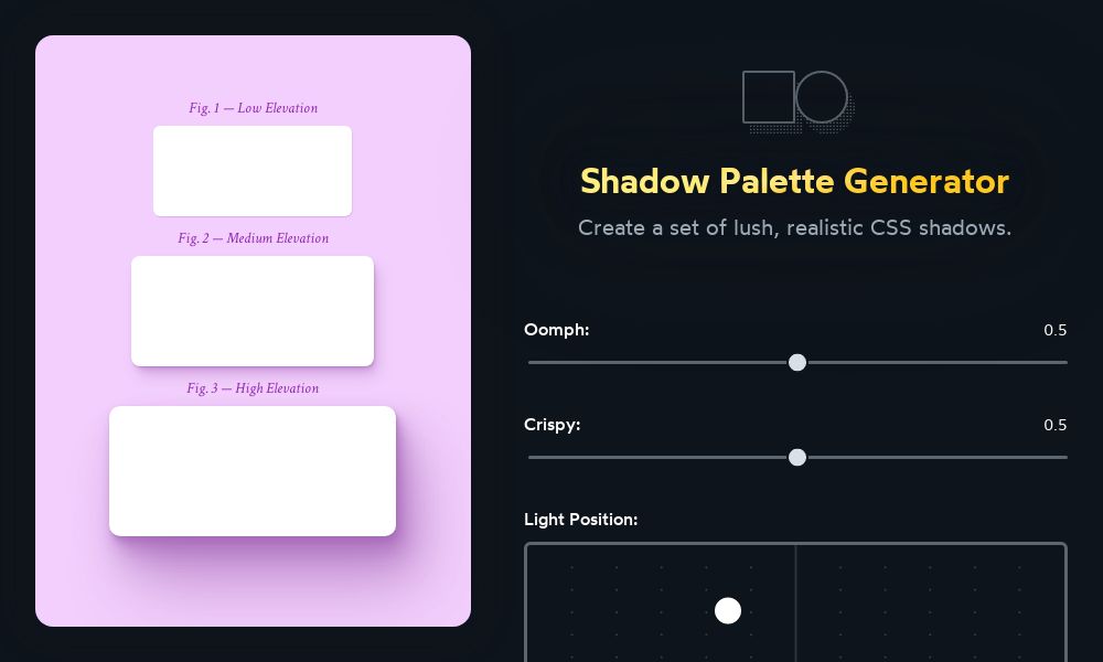 Screenshot of Shadow Palette Generator