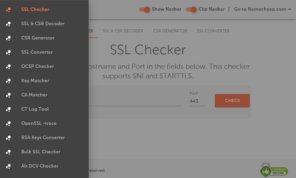 Screenshot of SSL Checker