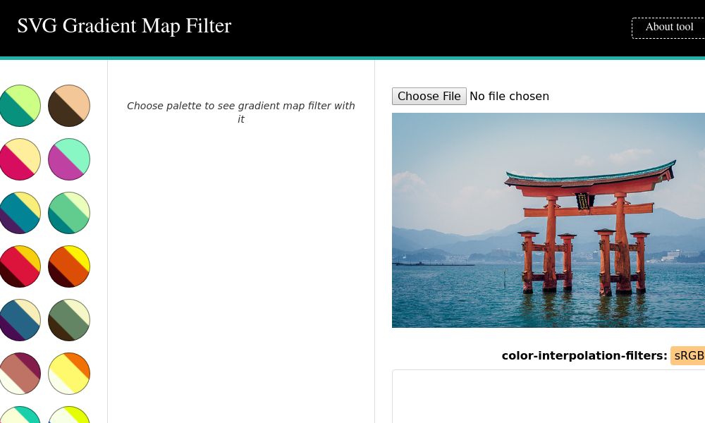 Screenshot of SVG Gradient Map Filter