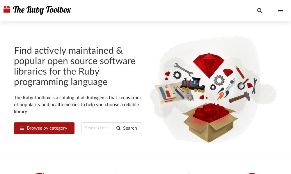 Screenshot of The Ruby Toolbox