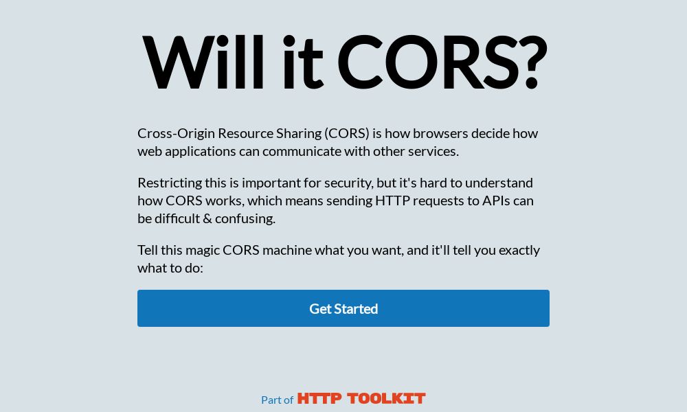 Screenshot of Will it CORS?
